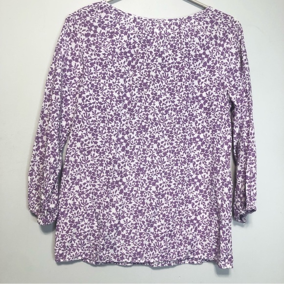 Banana Republic Floral Silk Lazer Cut Out Blouse, size XS - Picture 5 of 9